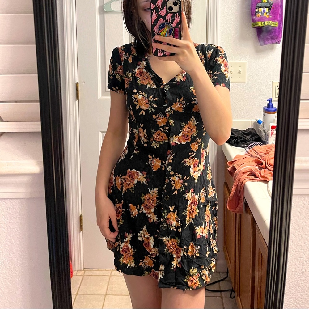 floral corset tie dress